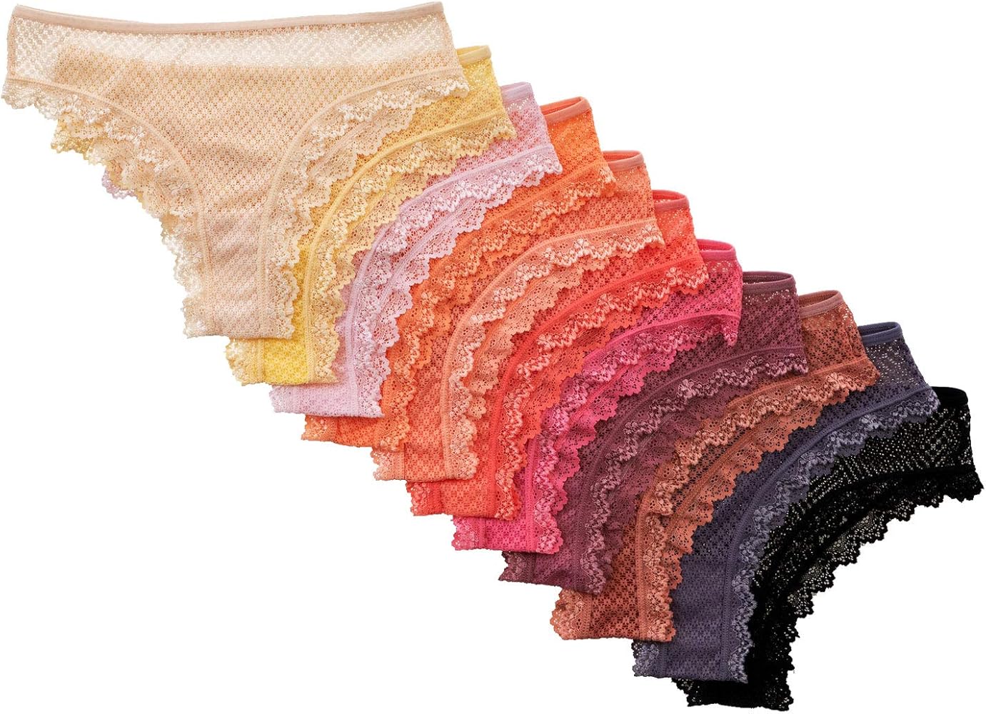 Alyce Ives Intimates 12 Pack Womens Lace Thong Assorted Colors