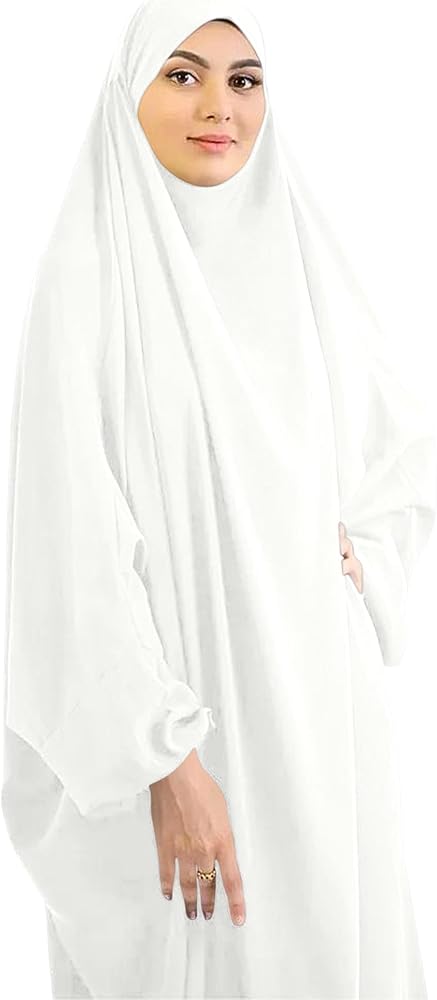 Abaya Dress for Women – One-Piece Full-Length Prayer Abaya – Plus Size Muslim Prayer Dress with Hoodied Hijab