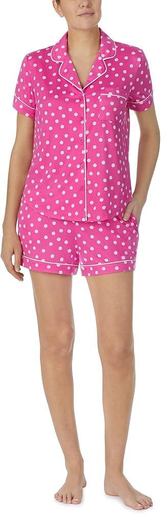 Kate Spade New York Short Sleeve Notch Boxer PJ Set