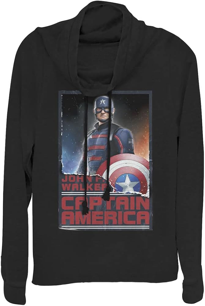 Marvel Falcon and The Winter Soldier Stand Tall Cap Women's Cowl Neck Long Sleeve Knit Top