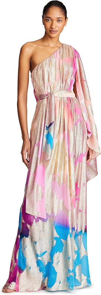 HALSTON Women's Nisa Gown in Printed Fil Coupe