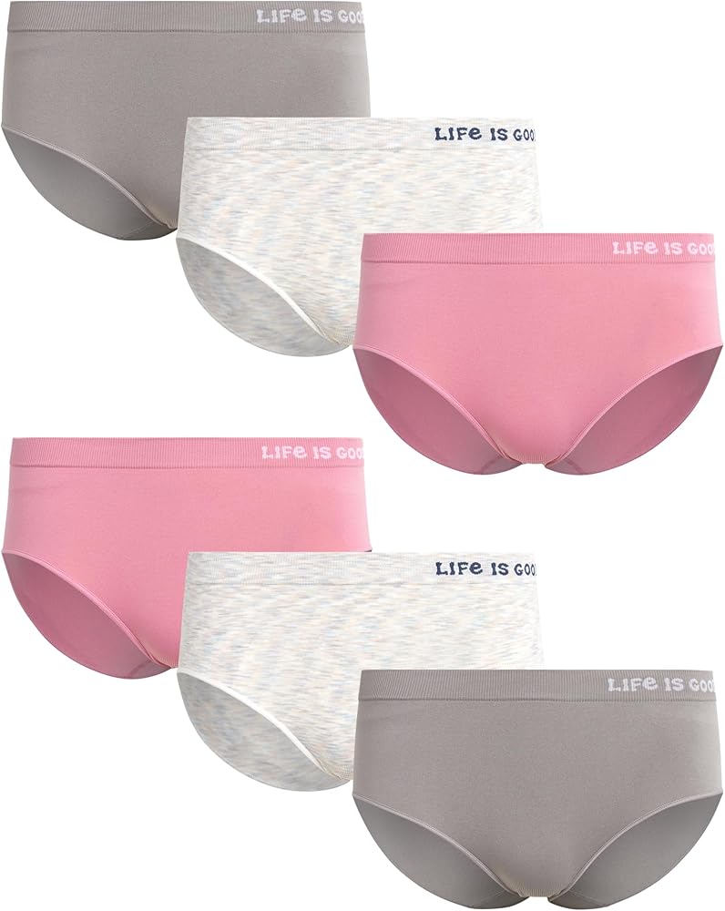 Life is Good Women's Hipster Briefs – 6 Pack Seamless Hipster Panties for Women - Ultrasoft Womens Underwear (S-XL)