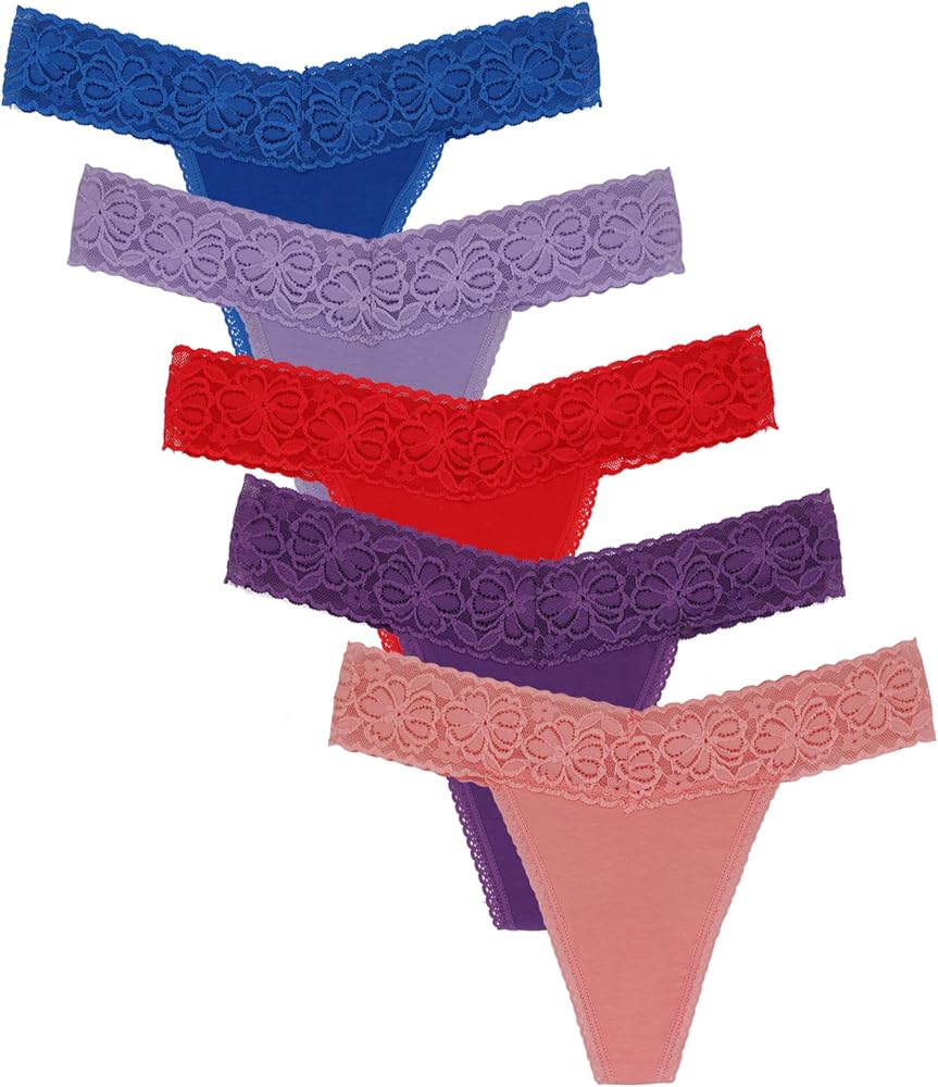 Lace Thongs for Women Thong Underwear Women Lacy Panties Women Underwear Cotton Thongs for Women Pack