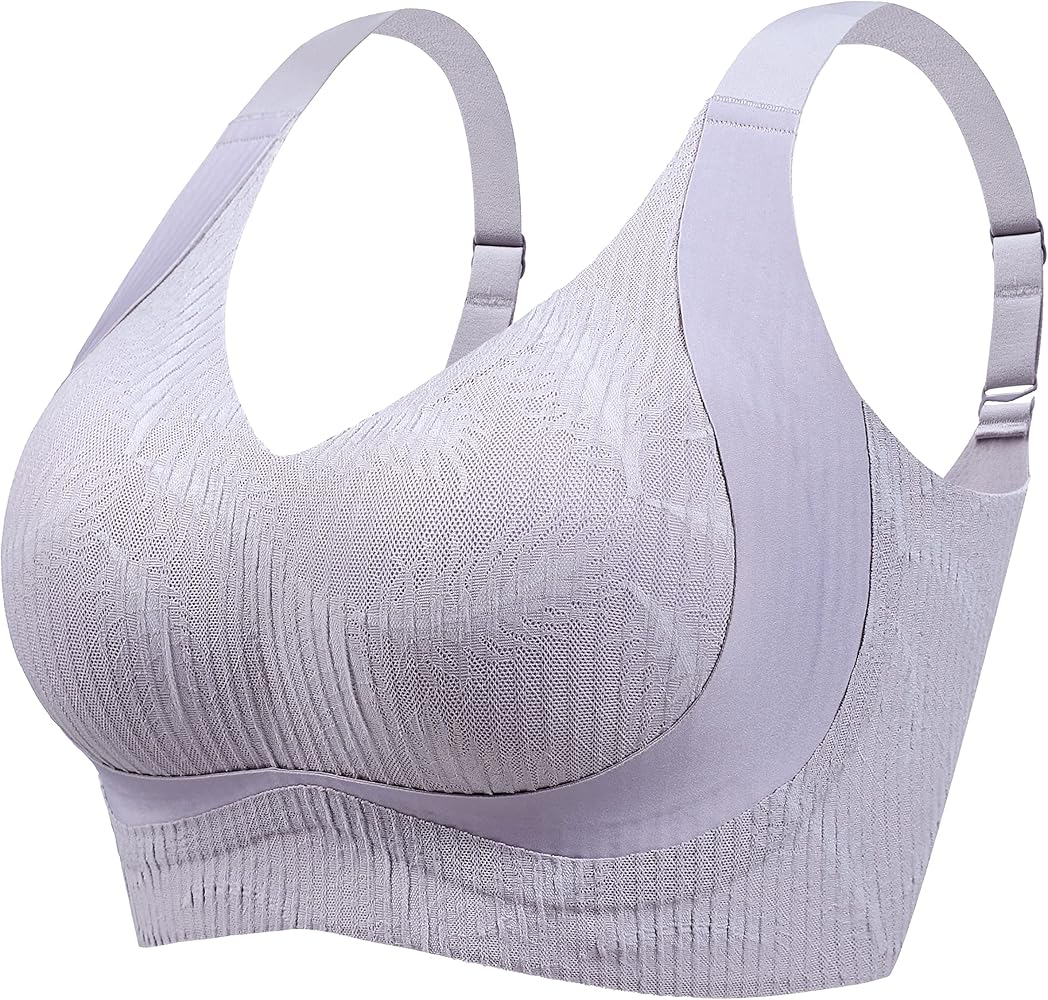 Women's Wirefree Minimizer Bras for Women Full Coverage No Underwire Everyday Comfortable Lace Bras Seamless