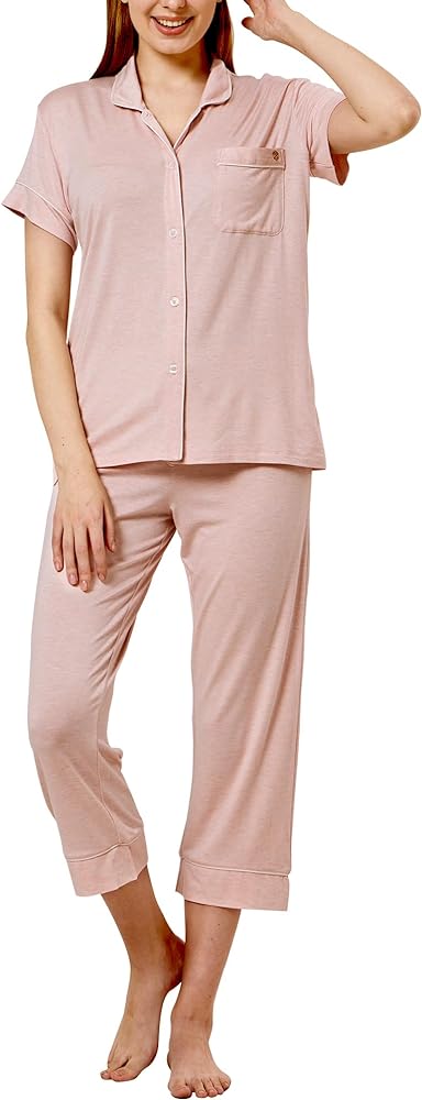 Womens Summer Lounge Set Cozy Lounge Sets for Women Comfy Pjs for Women Set