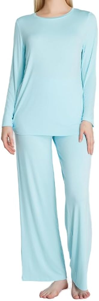 Loungewear Set pajamas Womens sleepwear Bamboo Viscose Short Sleeve Sleeveless Capri Pants Super Soft Pjs Set