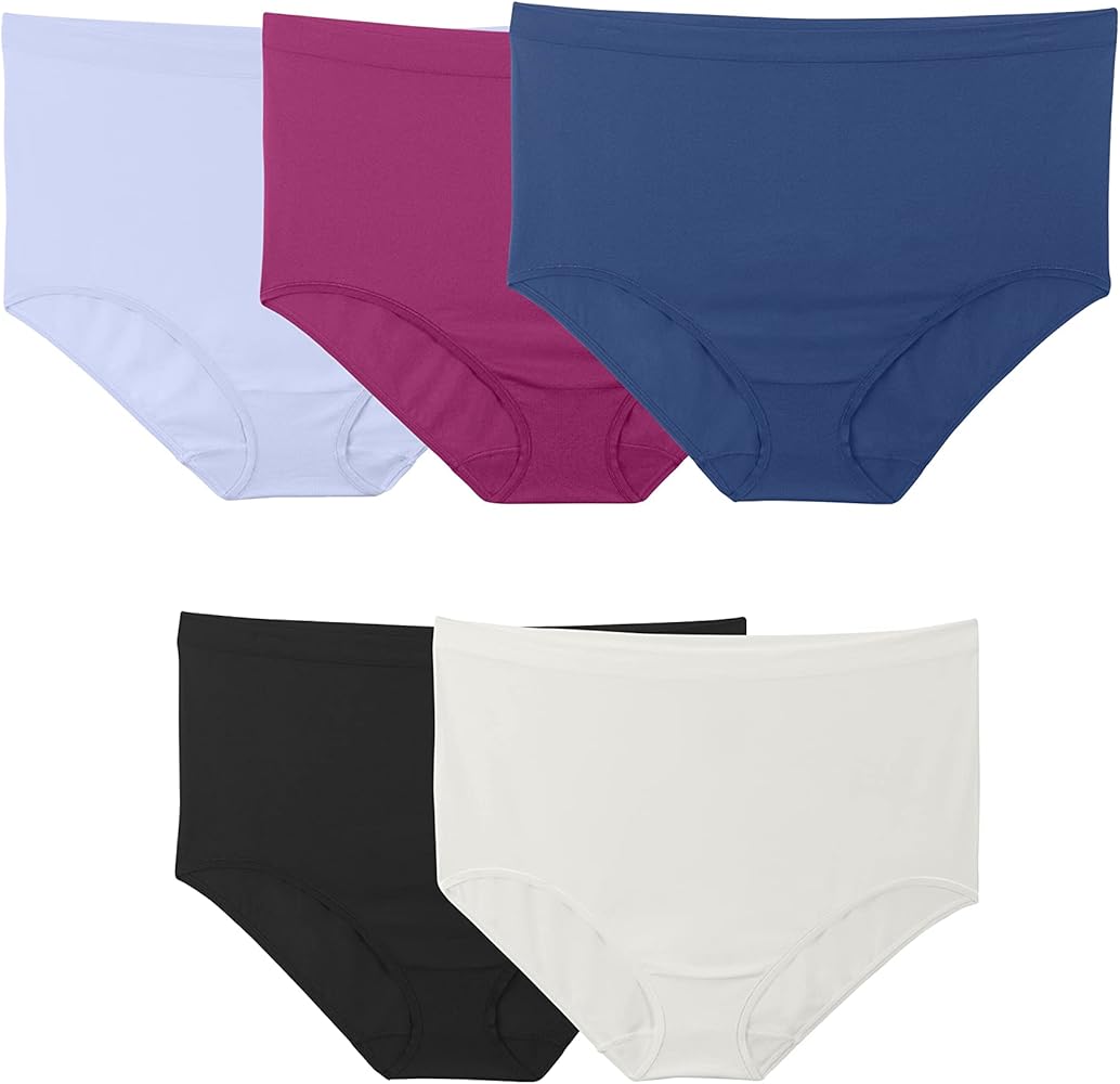 Fruit of the Loom Women's No Show Seamless Underwear, Amazing Stretch & No Panty Lines, Available in Plus Size