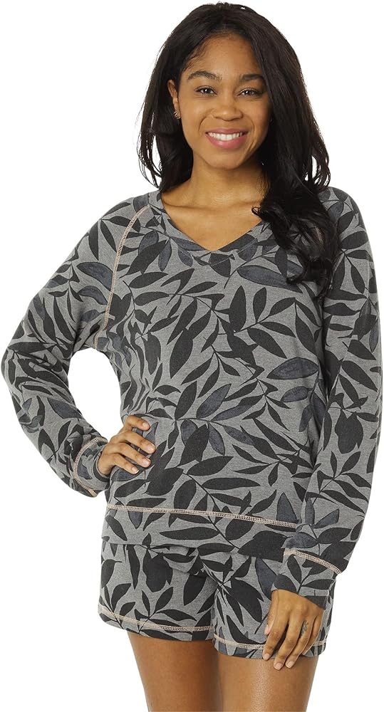 PJ Salvage Women's Loungewear Papaya Palms Long Sleeve Top