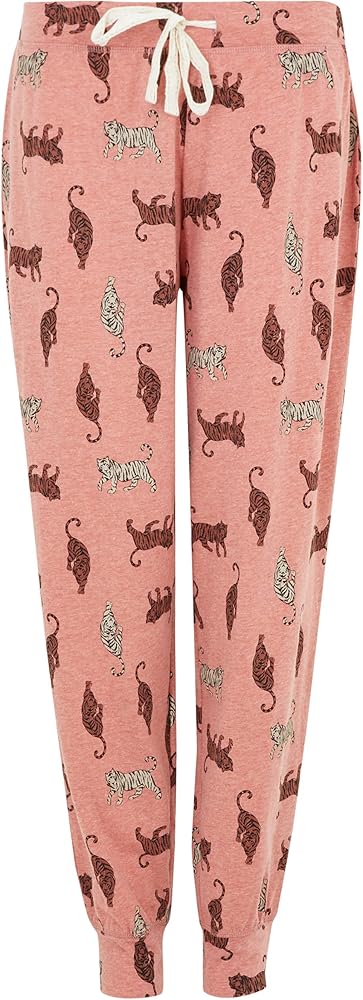 Marks & Spencer womens Super Soft Loungewear Tiger Print Cuffed Pajama PantPajama Bottom