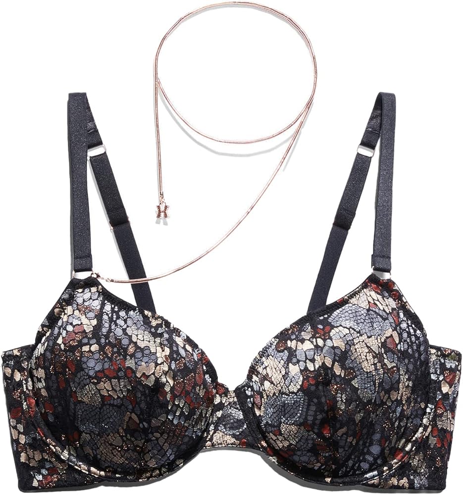 Savage X Fenty Women's Cold-Hearted Snake Unlined Lace Demi Bra