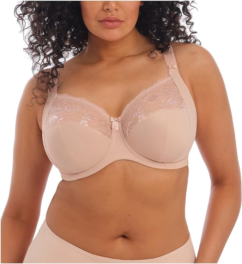 Elomi Women's Plus Size Morgan Underwire Banded Stretch Lace Bra, Sahara, 36DD