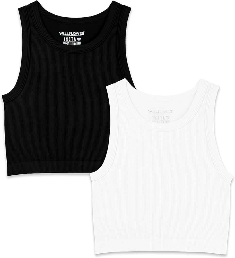 WallFlower Women's Insta Smooth Seamless Tank Top 2-Pack (Standard and Plus)