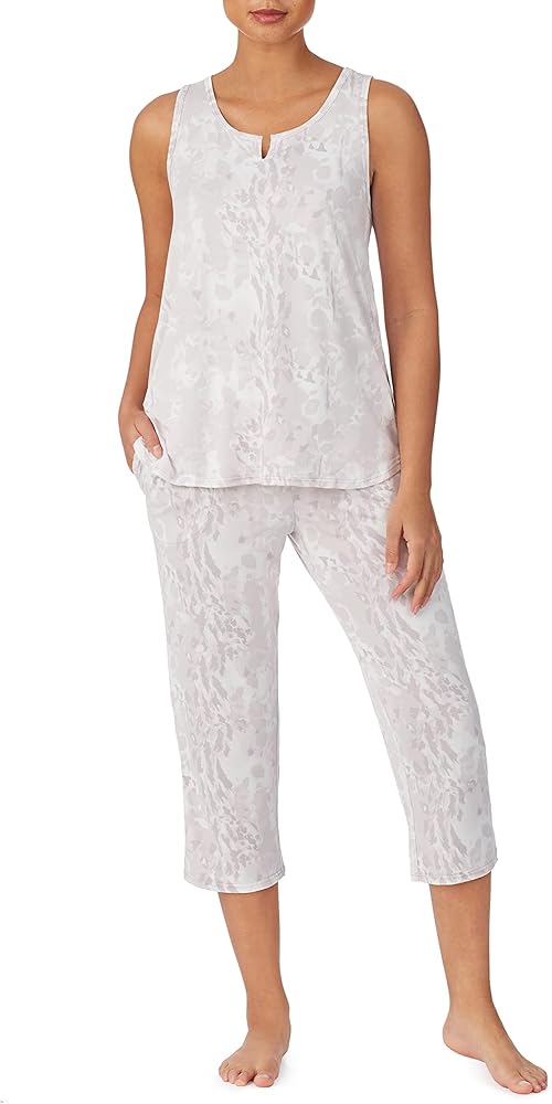 Jones New York Women's Top Notch Tank Top and Crop Pant Pajama Set