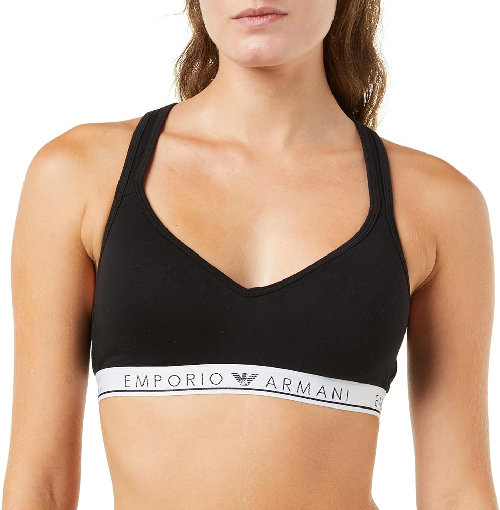 Emporio Armani Women's Iconic Logoband Padded Bralette Bra