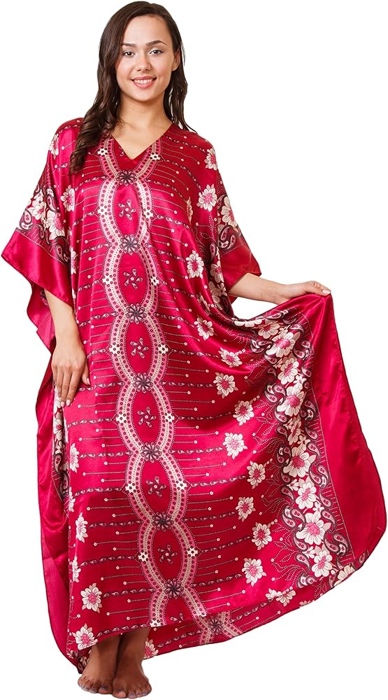 Caftan with Cherry Blossom Print, One Size, Style Caf-67