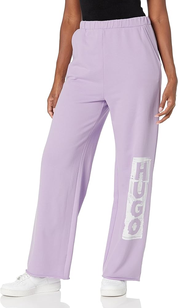 HUGO Women's Wide Leg Cotton Sweatpants