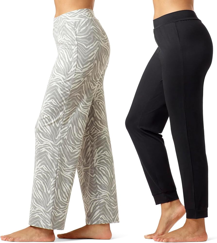 HUE Women's Pure Comfort Sleep Pants 2 Pair Pack