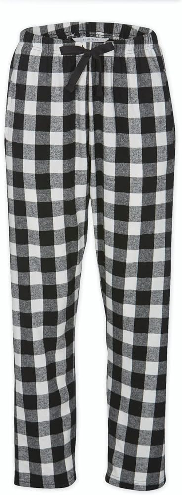 boxercraft Haley Flannel Pant for Women, 1 Cotton Flannel Pant with Side Pockets Adjustable Drawstring, Black/Gold 2XL