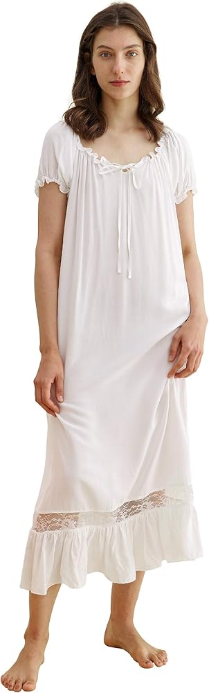 Latuza Women's Sleepwear Off The Shoulder Victorian Nightgown