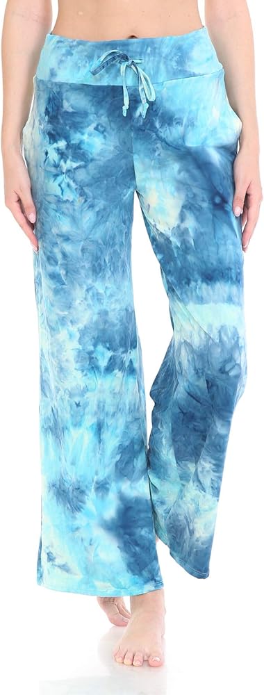 Leggings Depot Women's Fashion Pajama Pants with Pockets Lounge Sleep Bottoms-Tie Dye Prints