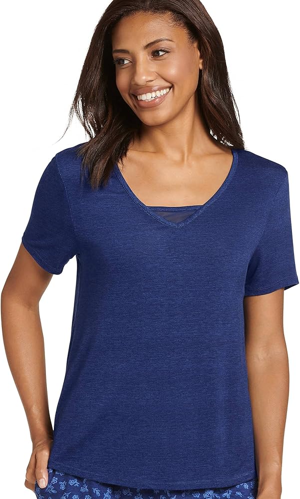 Jockey Women's Sleepwear Cooling Comfort V-Neck Mesh Tee