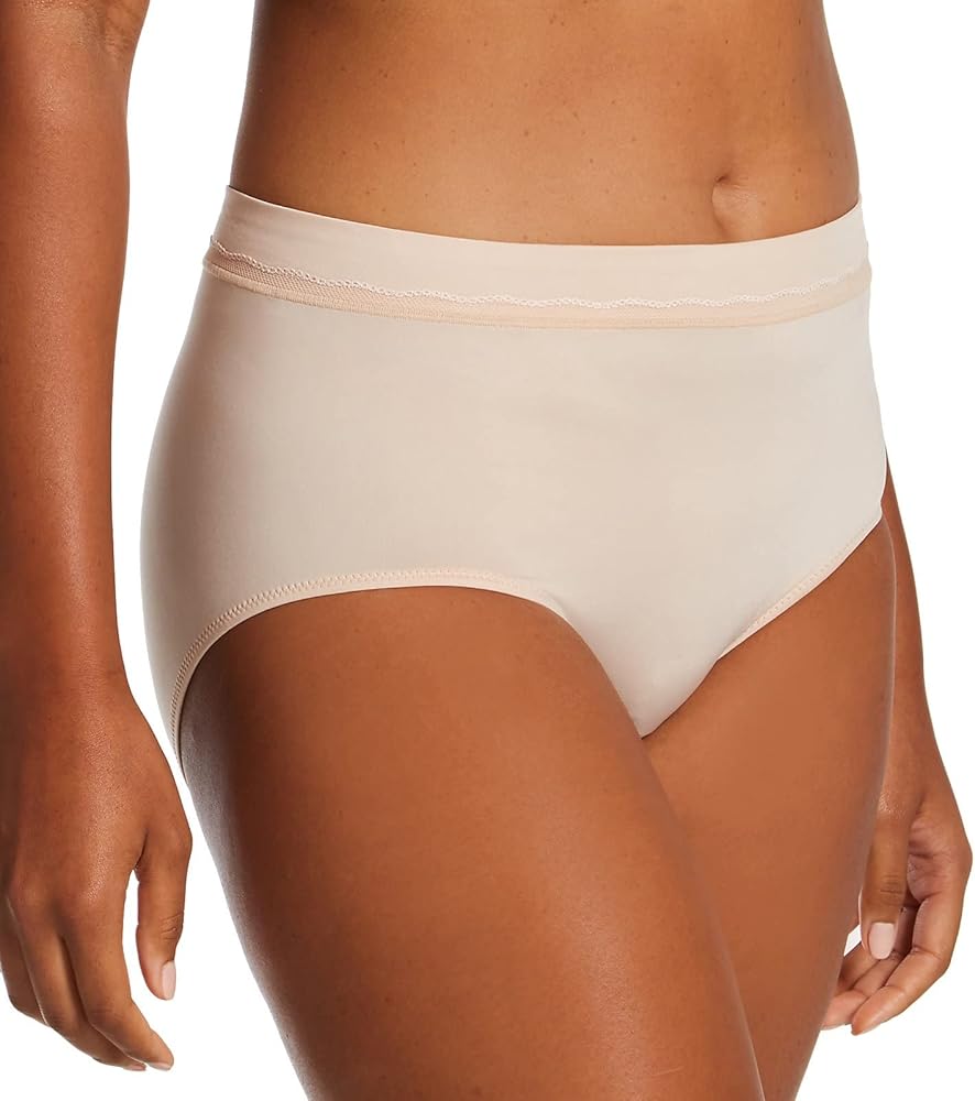 Bali Women's One Smooth U Modern Microfiber Brief Panty, DFMMMB, Almond, 8