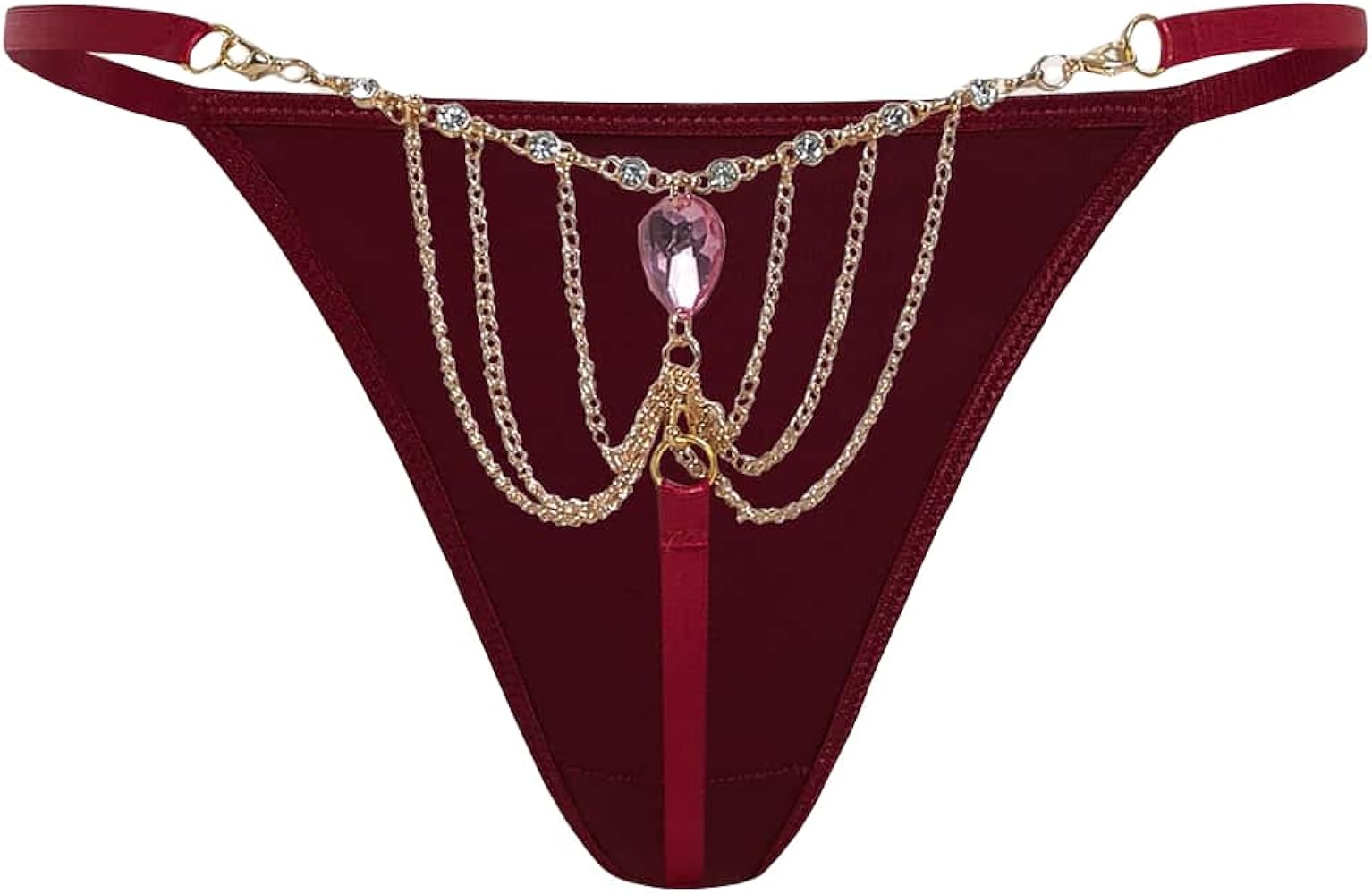 Floerns Women's Rhinestone Chain Detail Panty Underwear Lingerie Thongs