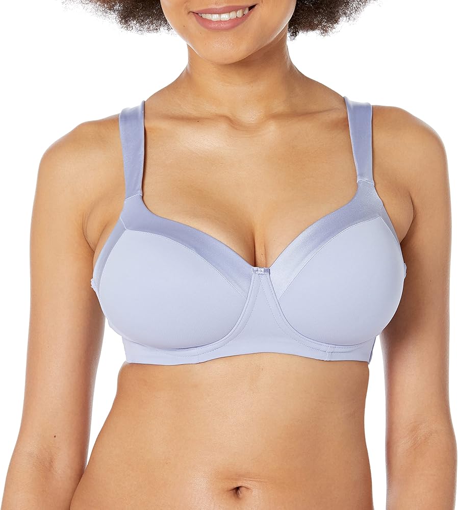 Playtex Women's Secrets Coverage Wireless, Balconette Wirefree Full-Figure T-Shirt Bra, Winter Lake, 38C