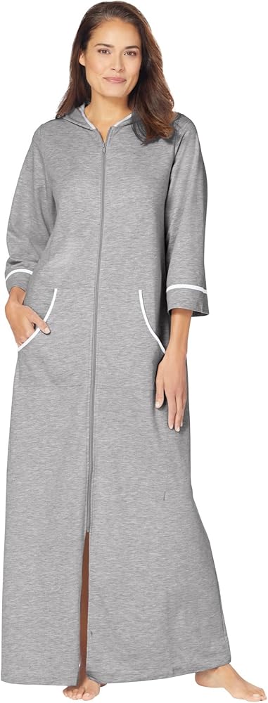 Dreams & Co. Women's Plus Size Long French Terry Robe