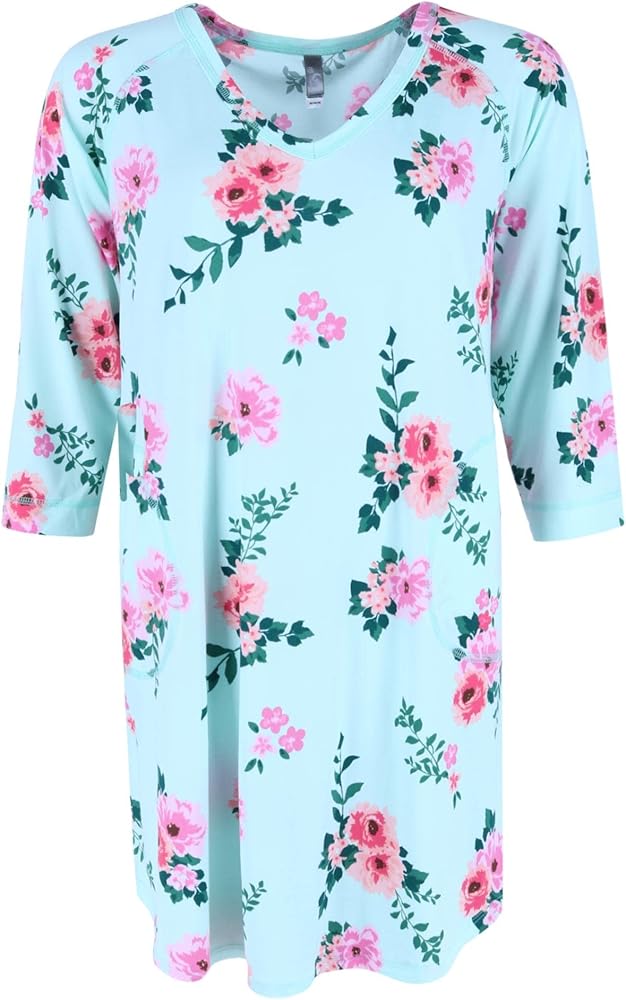 Women's Large Flower Pajama Sleep Shirt