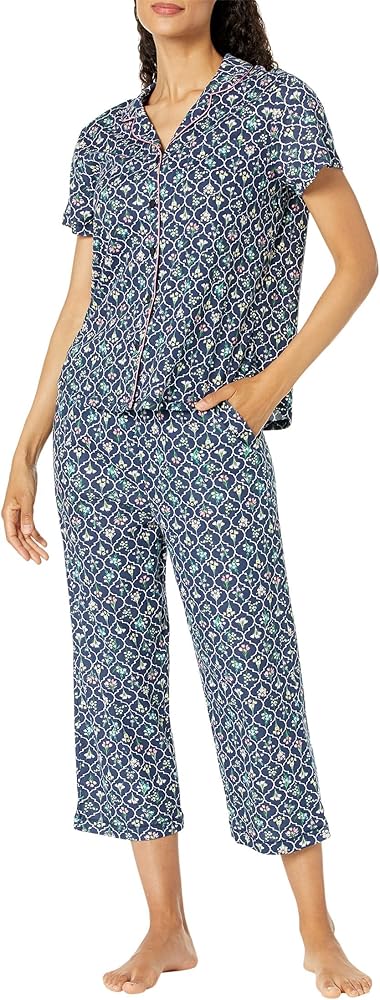 Karen Neuburger Women's Short Sleeve Girlfriend Capri Pj Set