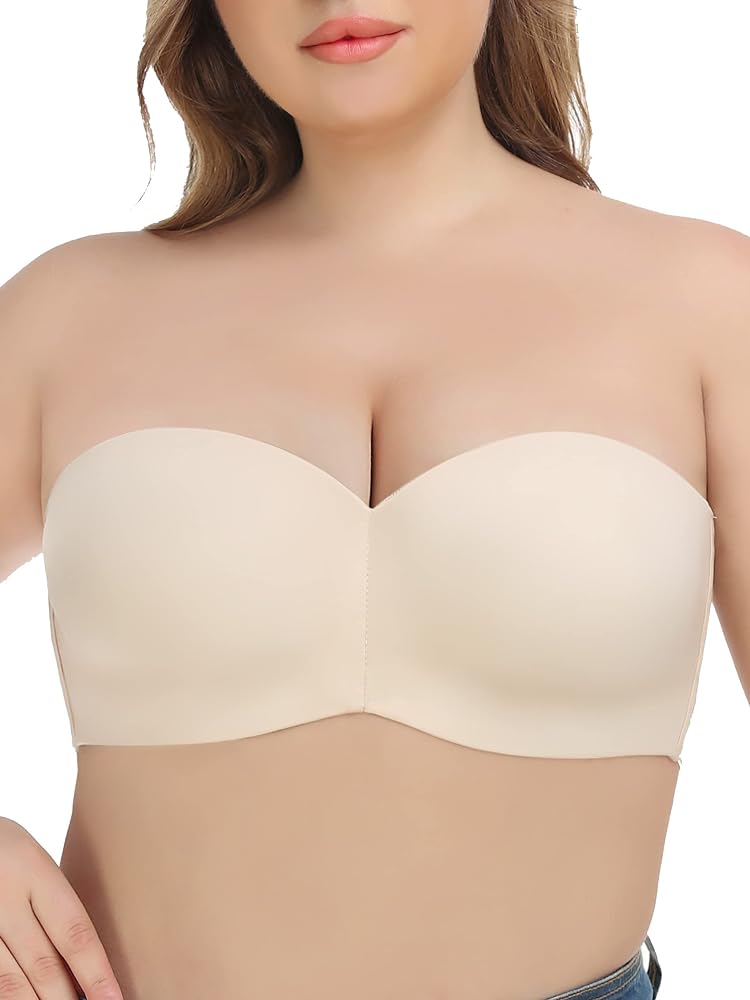 AILIVIN Strapless bra for women underwire support bandeau unlined seamless minimizer womens bras