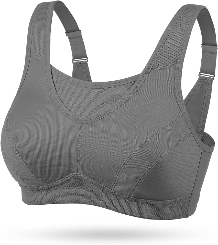 Wingslove Women's Full Coverage High Impact Wirefree Workout Non Padded Sports Bra Bounce Control