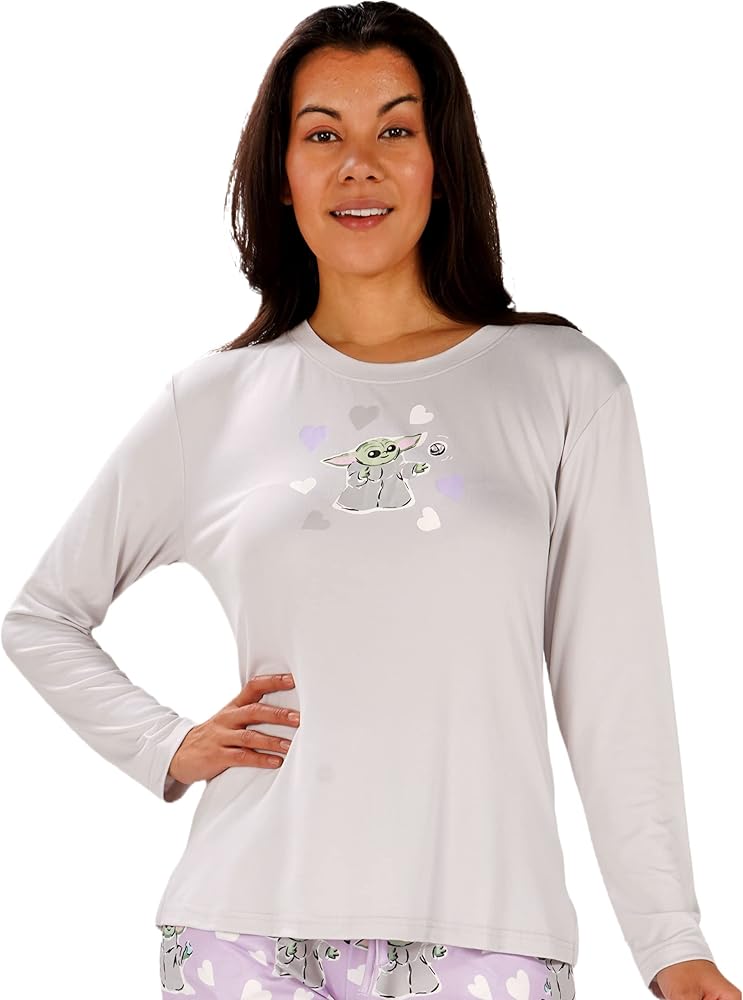 Munki Munki Women's Long Sleeve Pajama T-Shirt Top