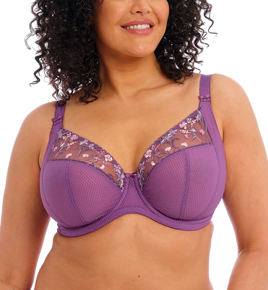 Elomi Charley Banded Plunge Underwire Bra (4380),38H,Pansy