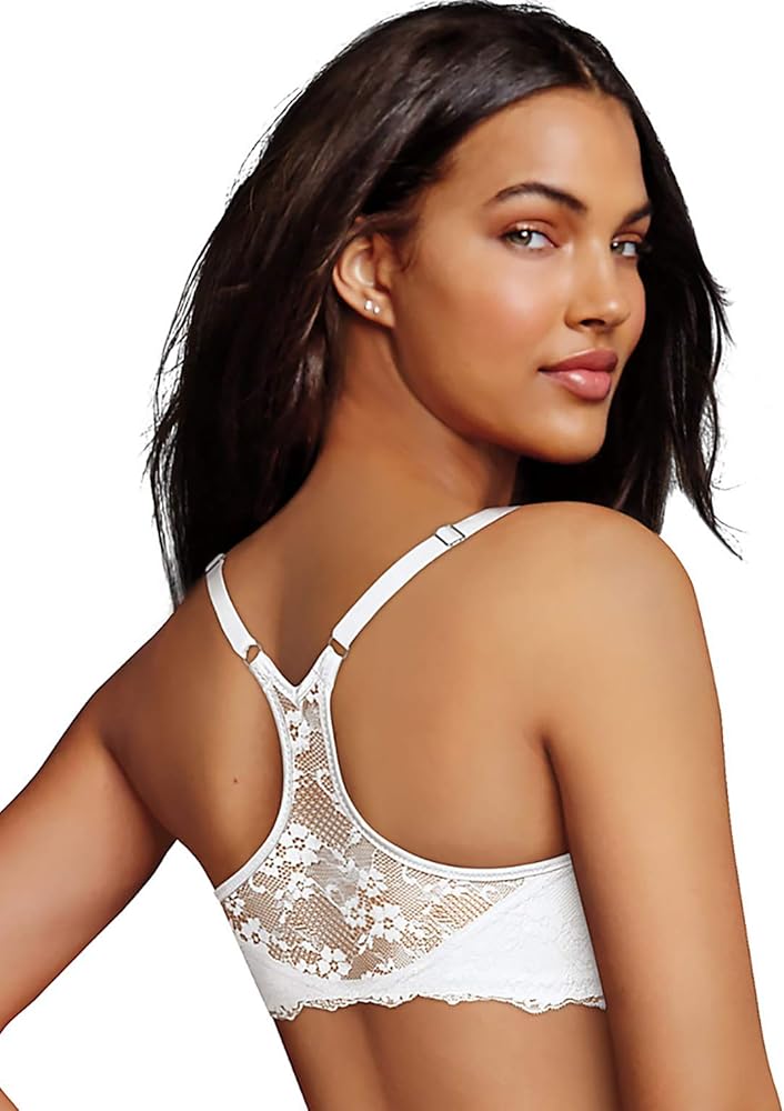 One Fab Fit Extra Coverage Lace T-Back Bra (07112) White, 36B