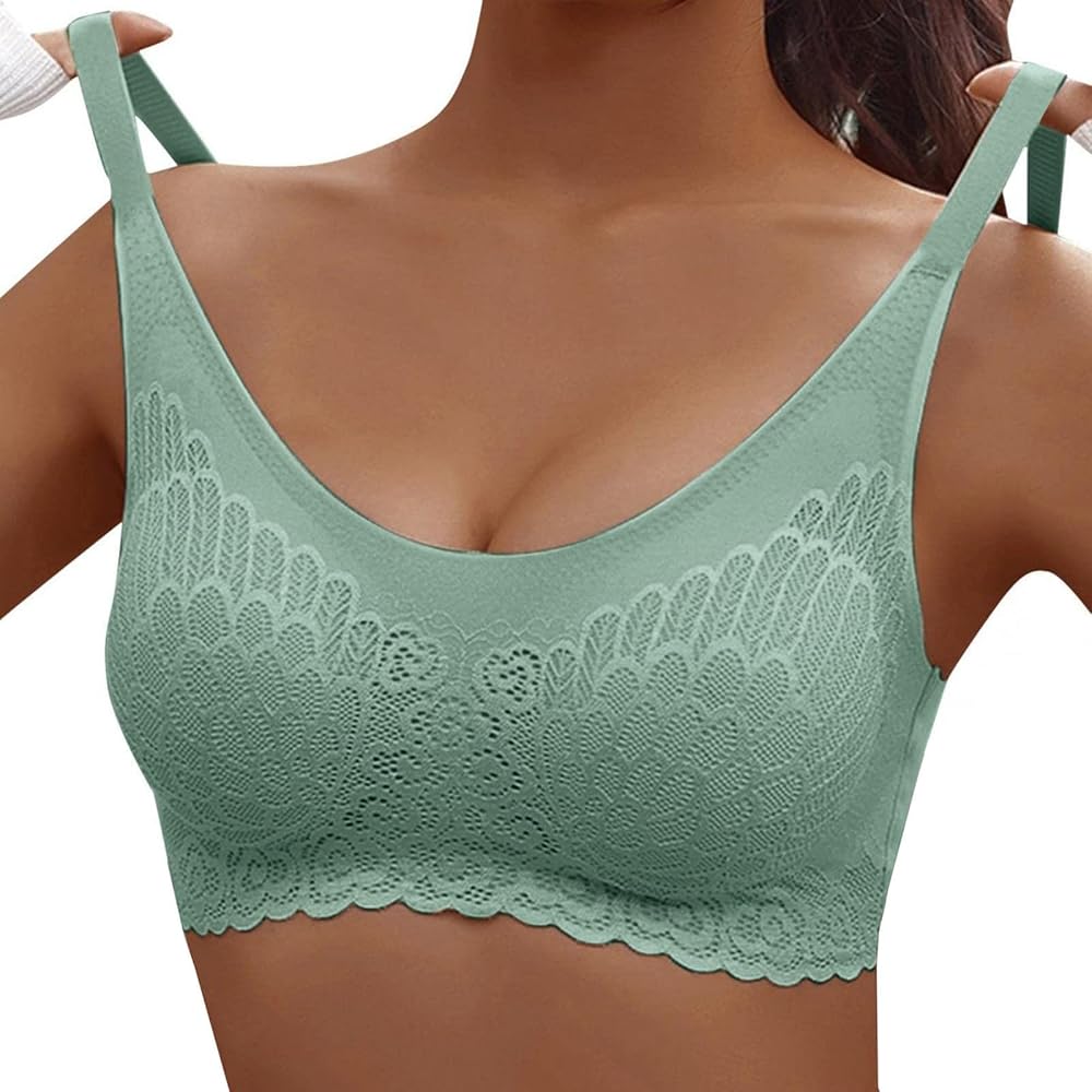 Women No Underwire Comfortable Everyday Bra Full Coverage Push Up Bra Soft Support Sports Bra