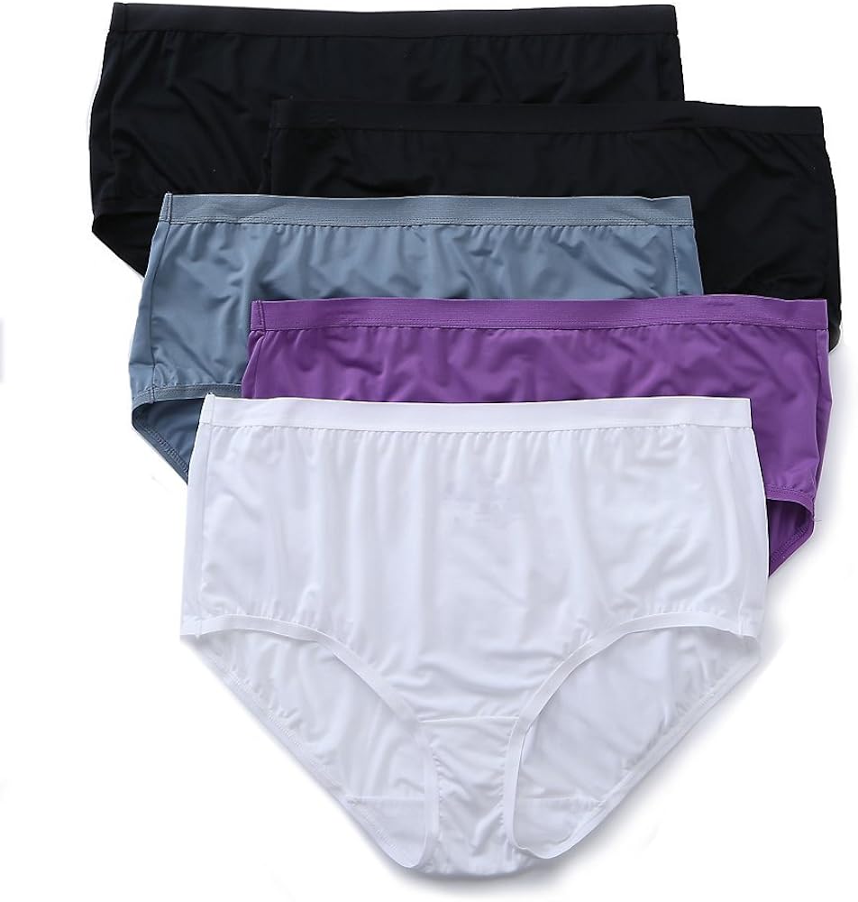 Fruit Of The Loom Women's Plus Size "Fit For Me" 5 Pack Cotton Brief Panties