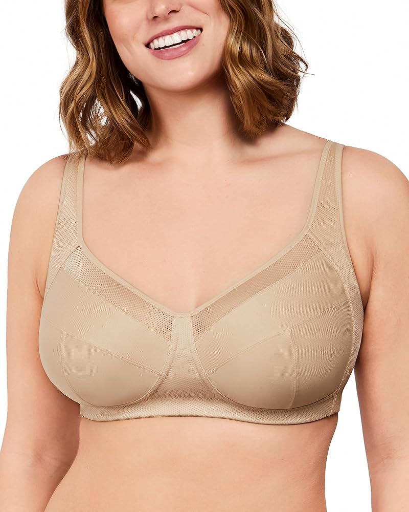 HSIA Women's No Underwire Bra - Plus Size Full Coverage Wireless Minimizer Bra for Heavy Breast