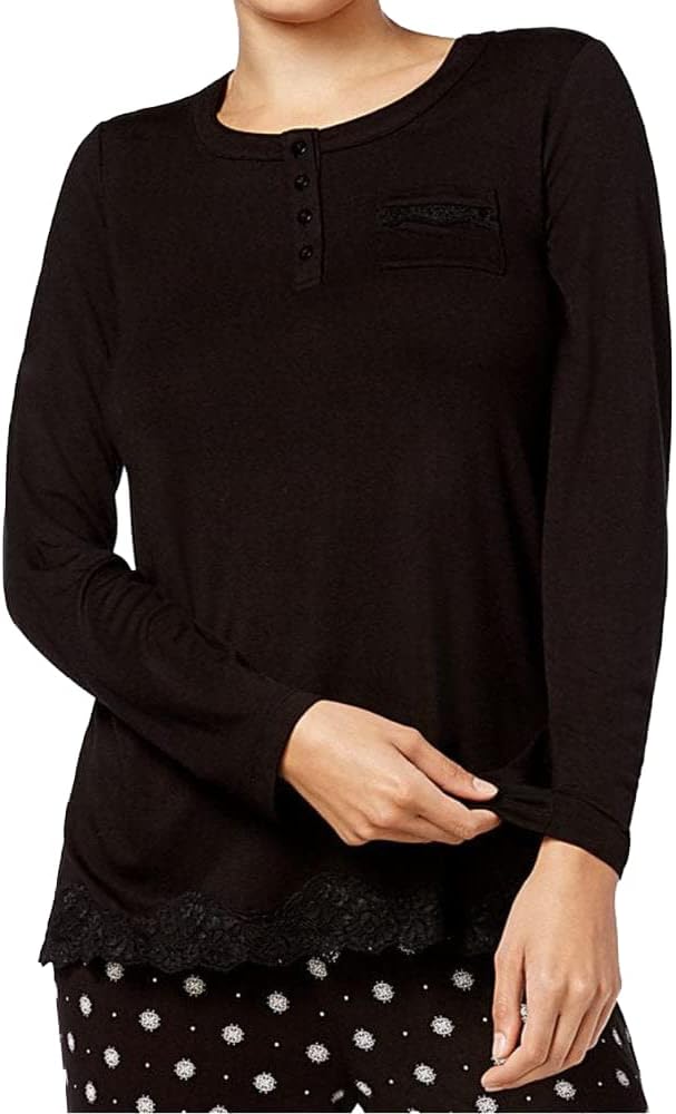 Alfani Womens Lace-Trim Sleep Tunic Top