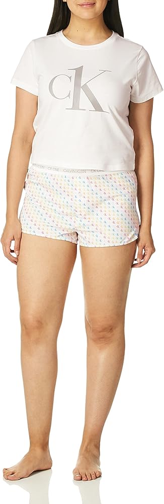 Calvin Klein Women's CK One Pride Print PJ Set, White, M