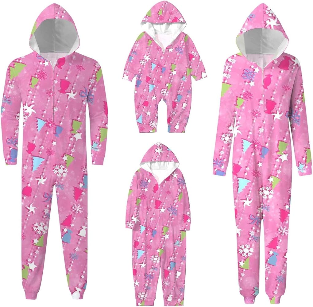 Family Matching Christmas Pajamas Set Onesies Jumpsuits Christmas Costumes for Adults Holiday Home Xmas Family Sleepwear Set