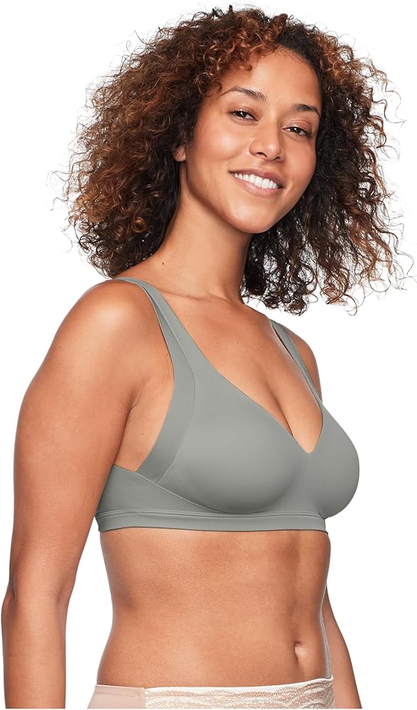 Warner's Women's No Side Effects Underarm and Back-Smoothing Comfort Wireless Lightly Lined T-Shirt Bra RA2231A, Storm