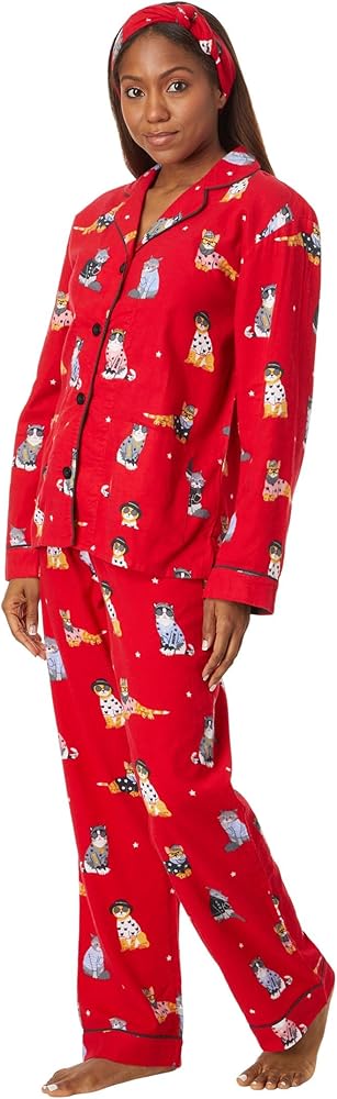 PJ Salvage Women's Loungewear Flannels Pajama Pj Set, Red, X-Small