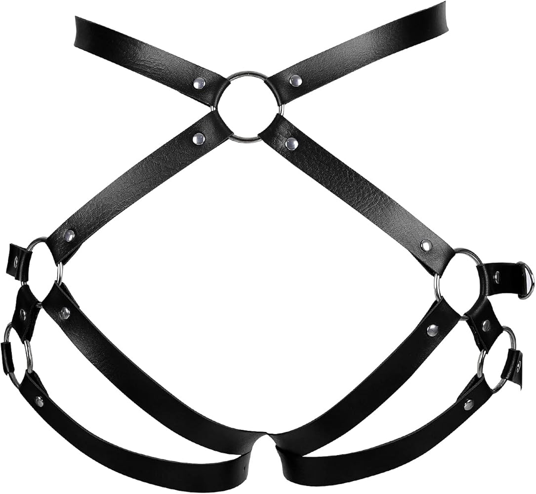 Leather Women's Body Harness Fashion Garter Belt Carnival Gothic Halloween Punk Dance Festival Garter Clothing