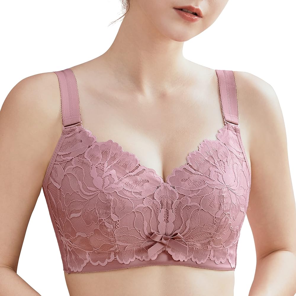 AILIVIN 32-42(B-DDD) Lightly Latex Lined Cup Wirefree Unpadded Full Coverage Plus Size Minimizer Bra