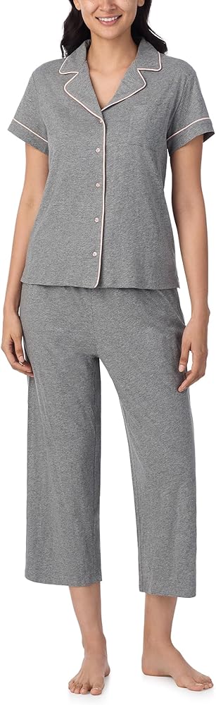 Nautica Womens Sleepwear - Lightweight, Breathable Pajama Notch Collar Top & Pant - 2 Piece Set