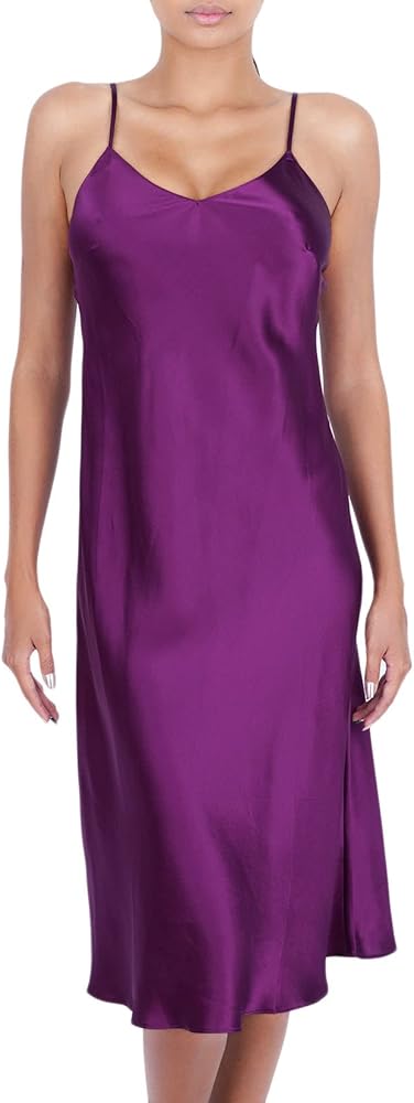 Women's Luxury Silk Sleepwear 100% Silk Full Slip Chemise Nightgown