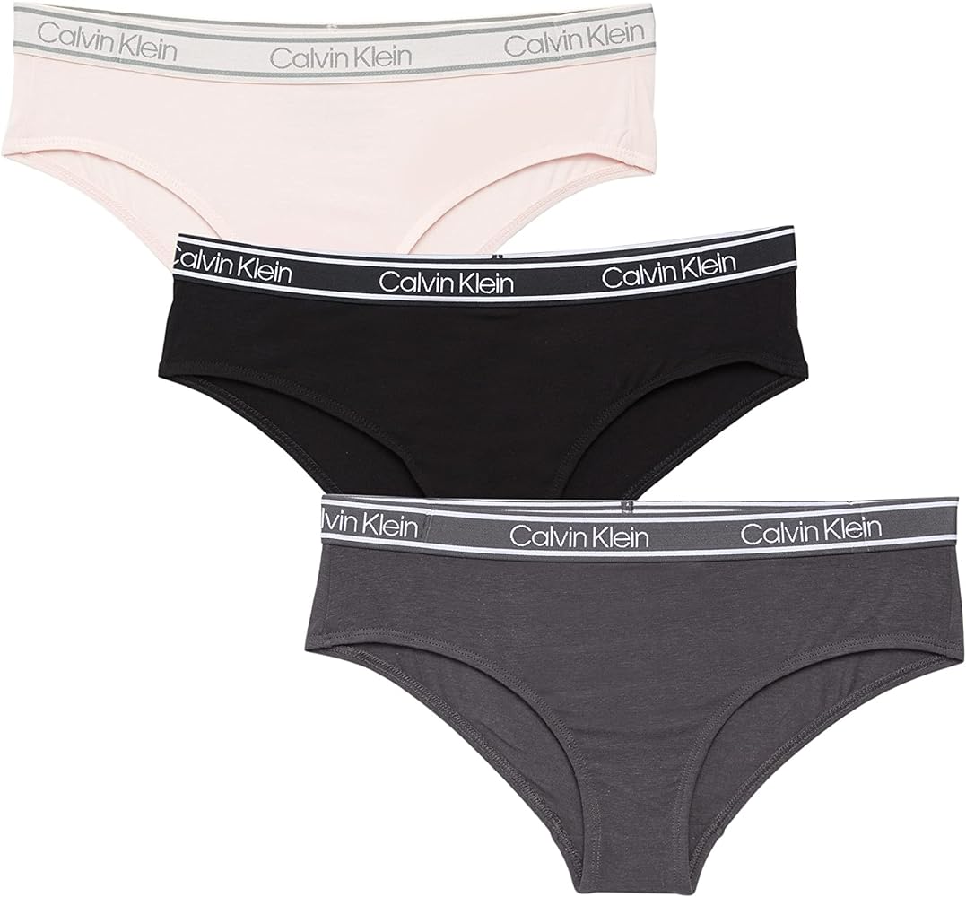 Calvin Klein Women`s The Ultimate Comfort Hipster Viscose Made From Bamboo 3 Pack (Black(QP2415-001)/G_Pink, Small)