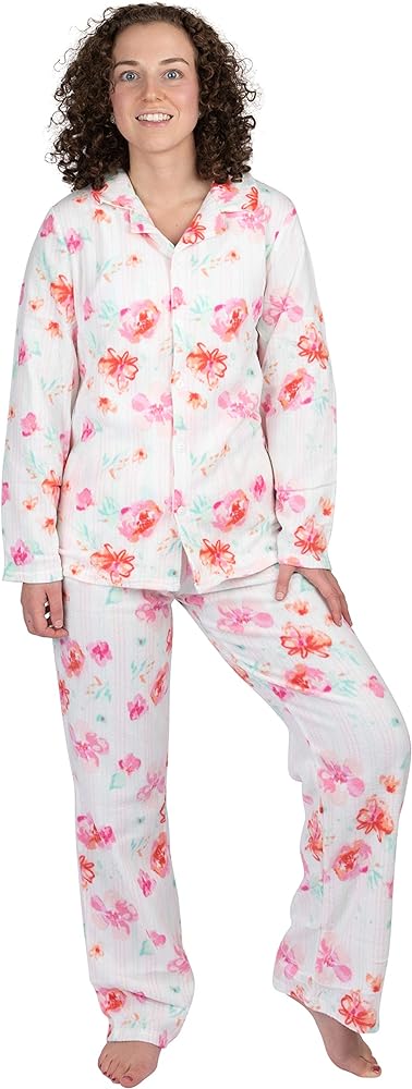 Women's 2-Piece Ultra-Soft Micro Fleece Pajama Set - For Sleeping or Lounging